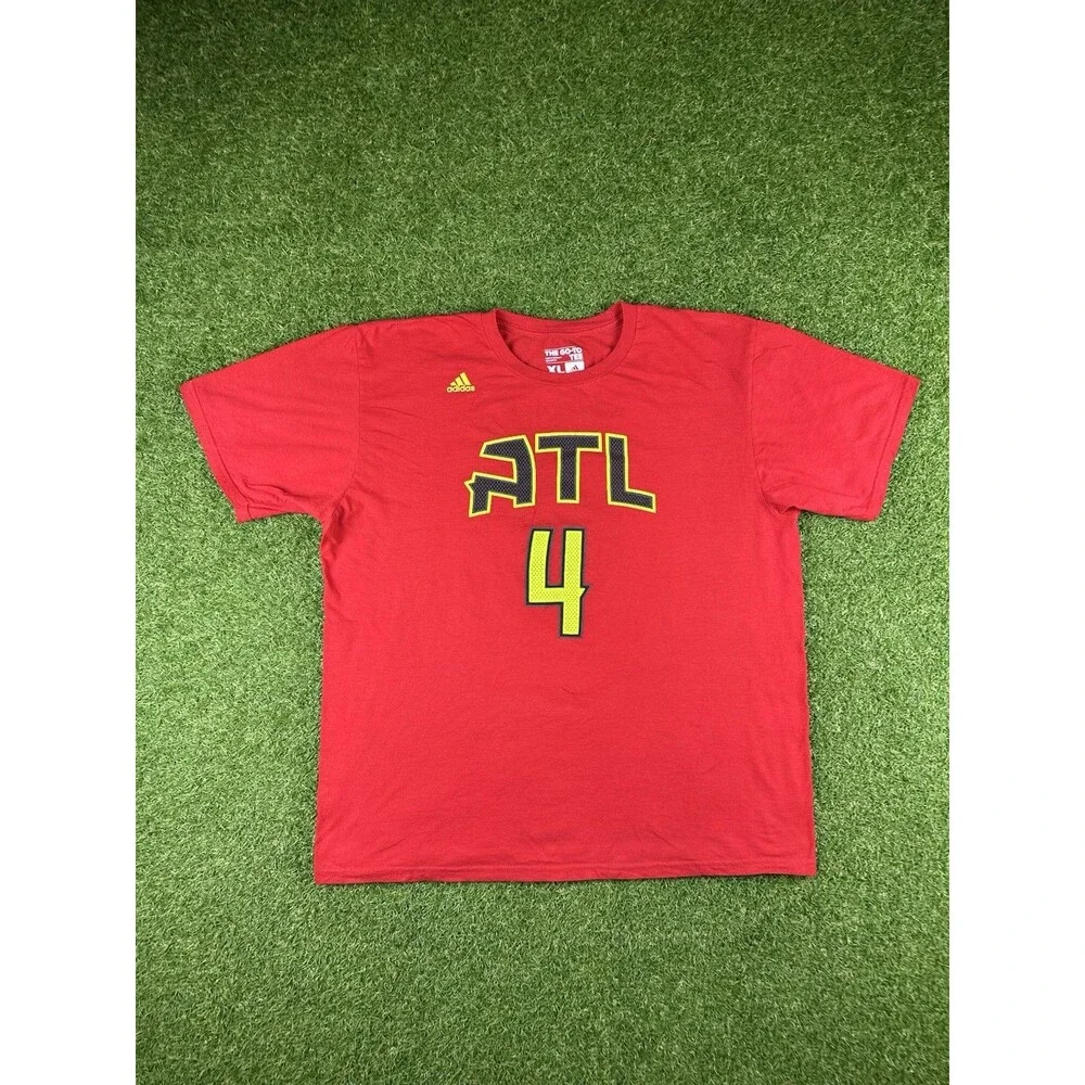 Adidas Mens Atlanta Hawks Paul Millsap #4 Player Shirt Red Ultimate tee size XL
